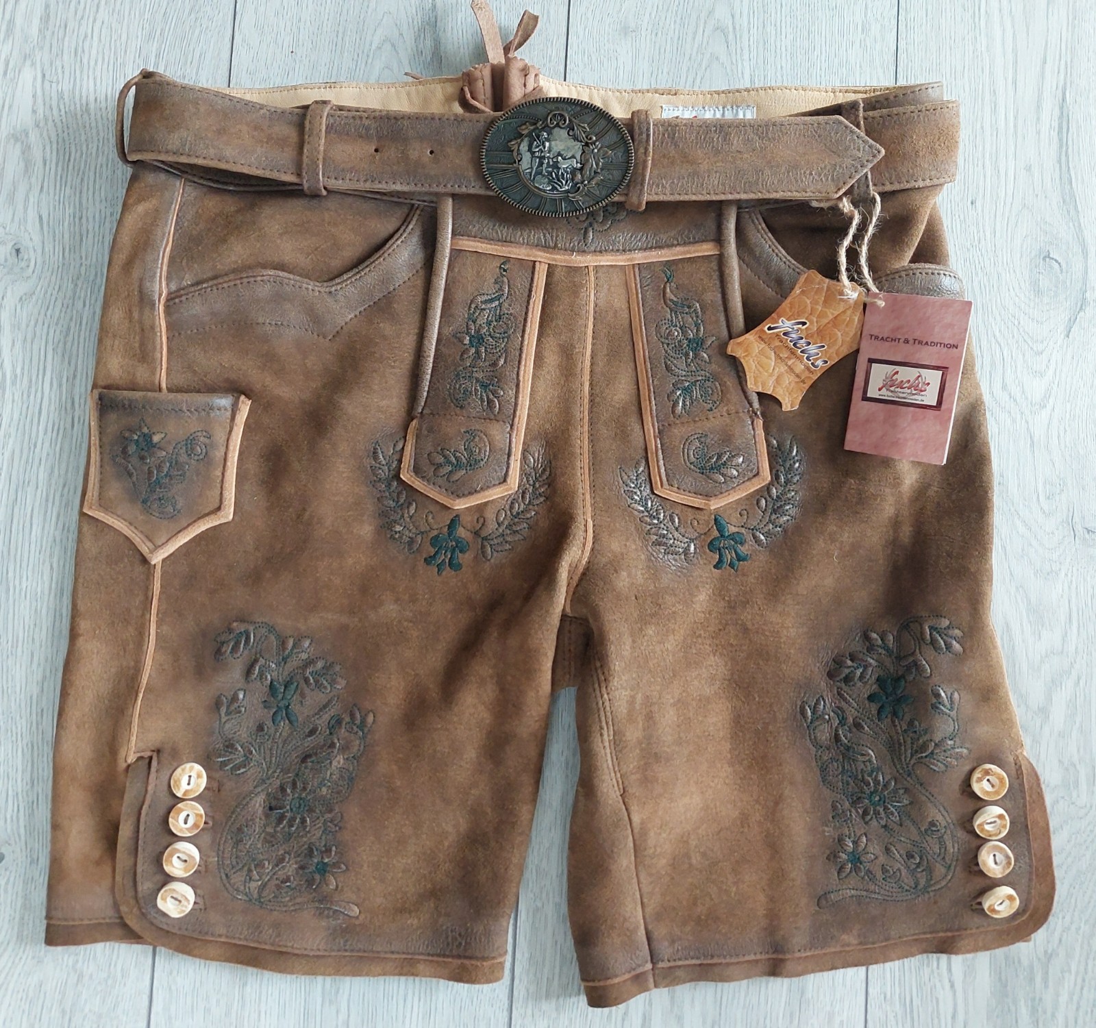Bavarian Lederhosen Fuchs Trachtenmoden, Shorts Leather, size EU50 US – M, India