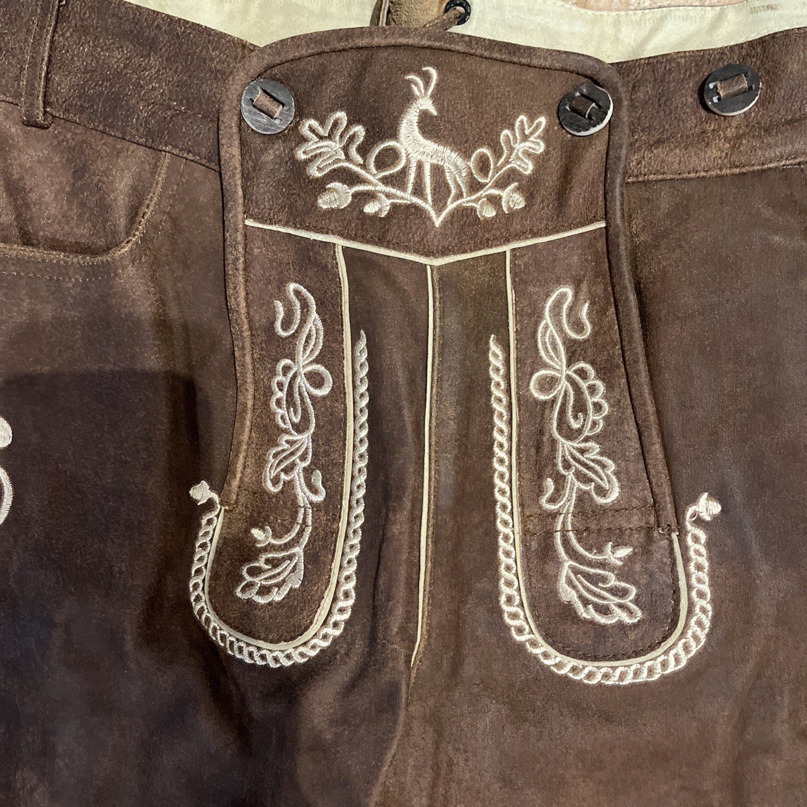 Men’s Size 52 US in Leather Lederhosen Shorts / 100% Genuine Leather EU 62