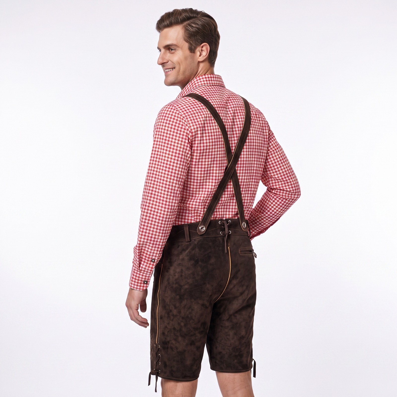 Authentic Lederhosen Oscar Oktoberfest Costume Men Leather Short German Outfit