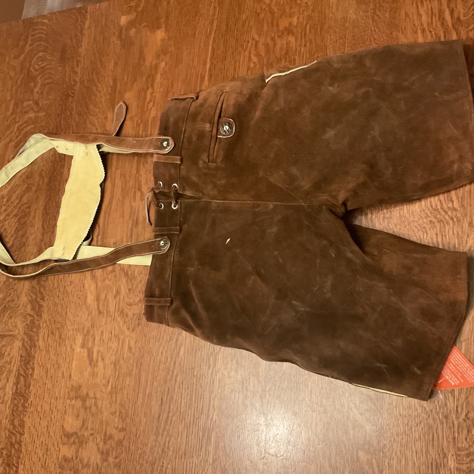 Leather Suspendered Shorts Vintage German Bavarian BY SMART LEATHER