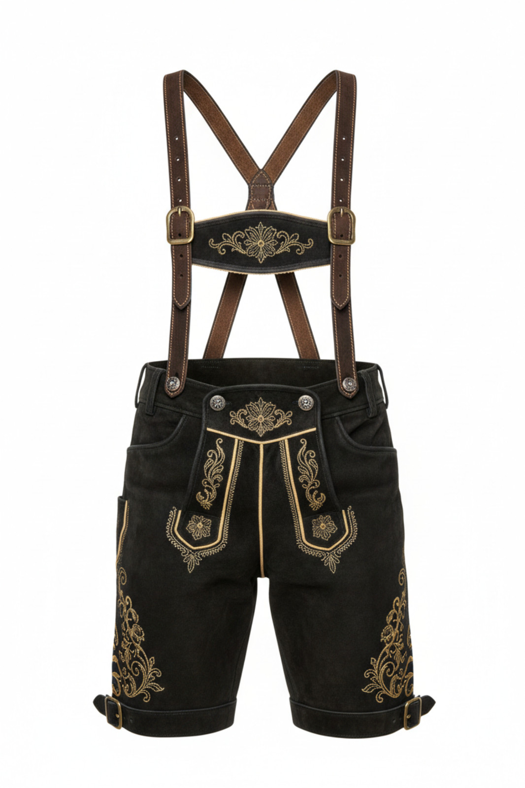 Lederhosen Men Octorberfest Suede Beige Brown Antique