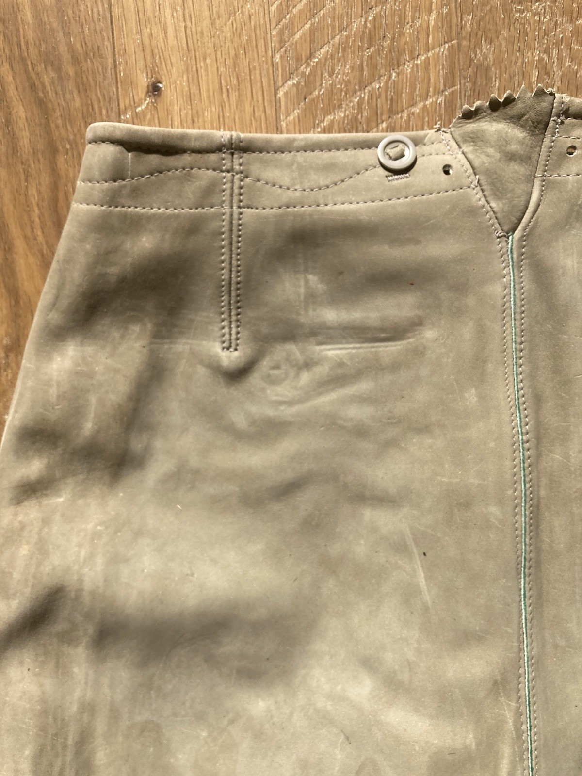 Authentic German Bavarian Leather Lederhosen w/ Suspenders Oktoberfest Sz 46