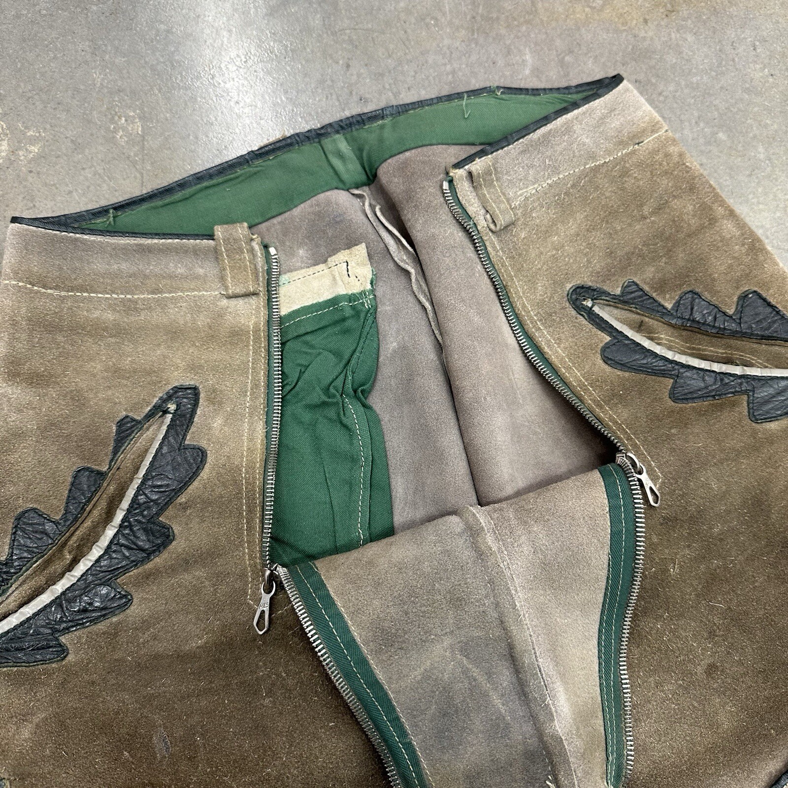 Vintage Suede Leather Traditional German Lederhosen Shorts 60s 70s
