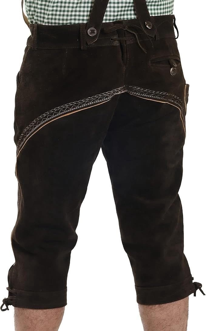 German lederhosen w/suspenders, mens SizeUS 48(Euro 64). Great Halloween Costume
