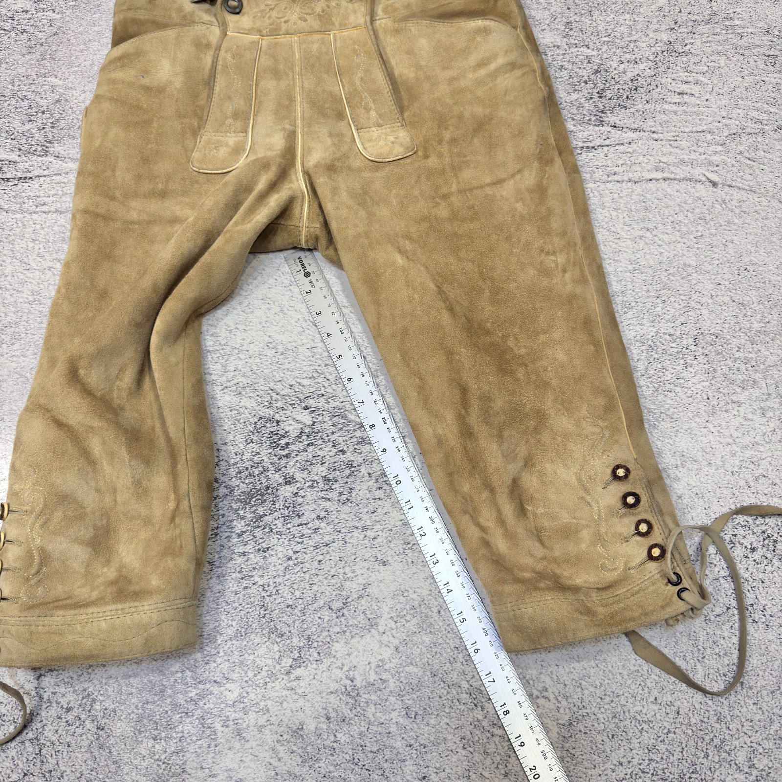 Authentic Vintage Lederhosen Traditional Bavarian Leather Pants 48 (32)