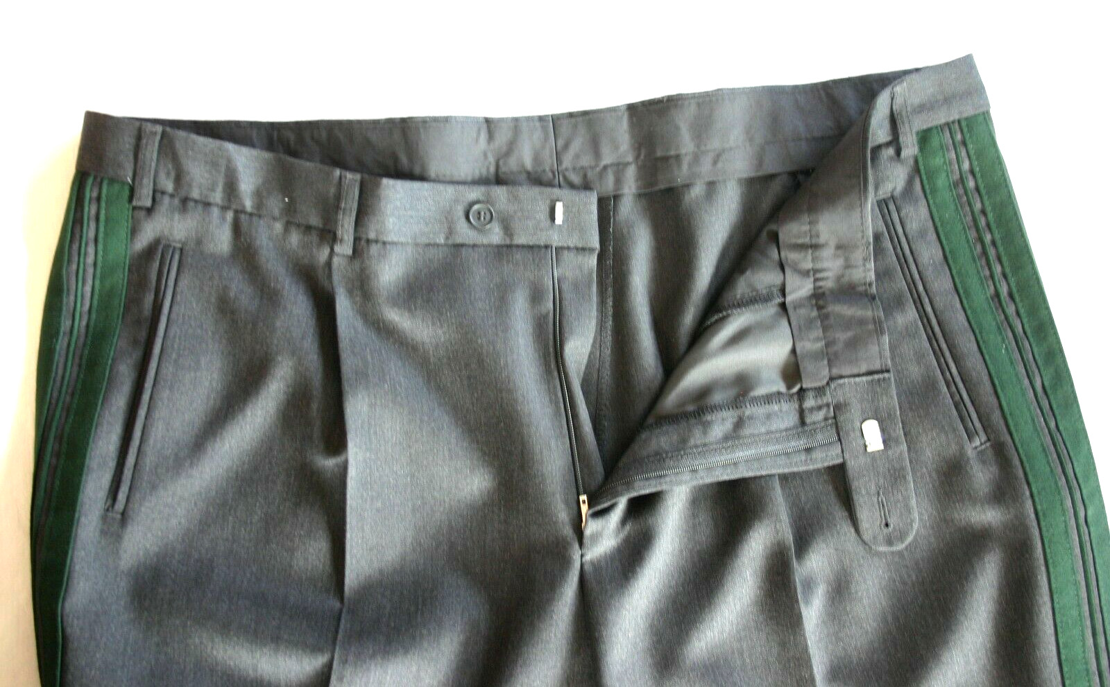Traditional Trousers Dress Pants Suit Stripe Side Loden Grey