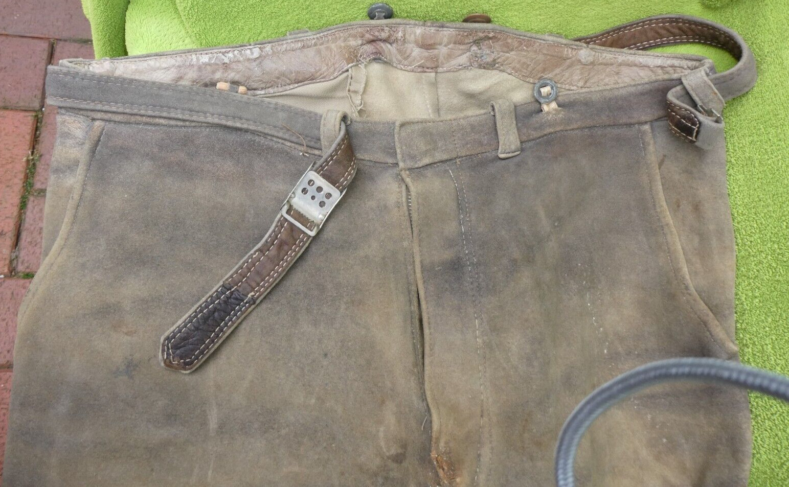 Old ripped traditional Lederhosen Lederhosen No. 96