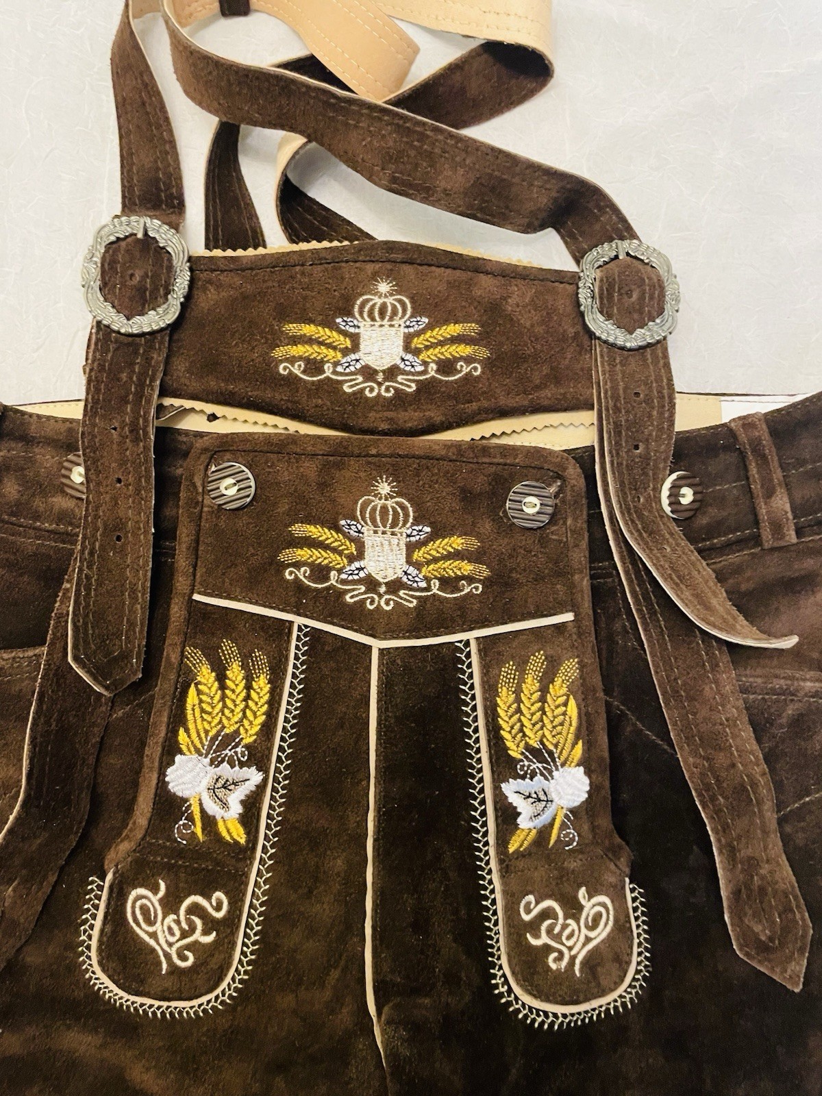 Oktoberfest Lederhosen – Authentic Bavarian Lederhosen-Suede Leather US 36 EU 52