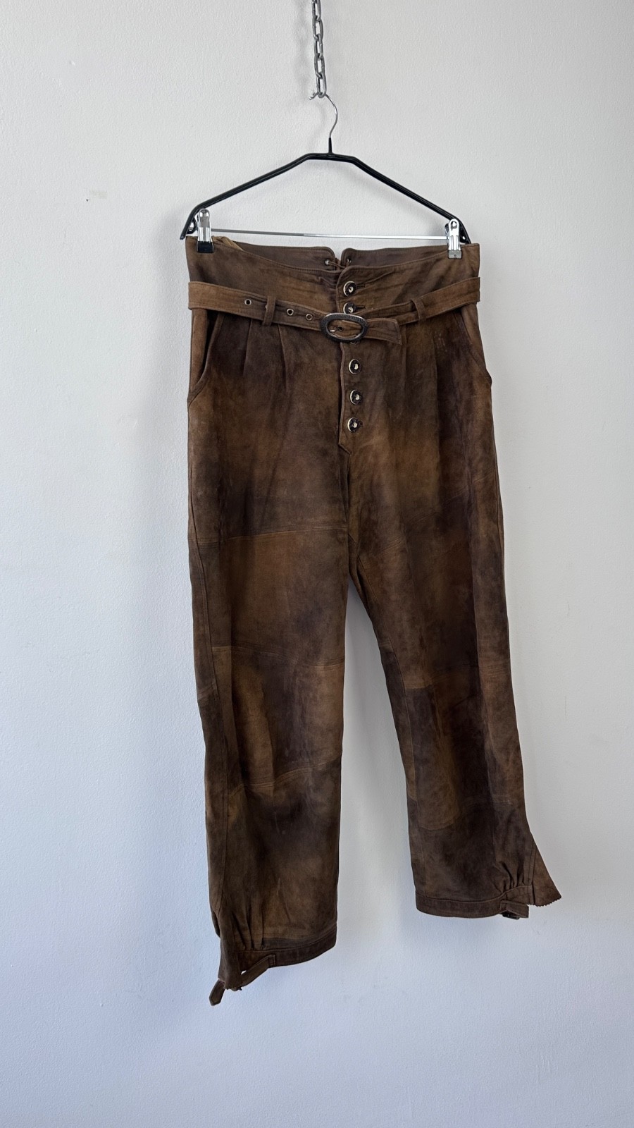 Amtmann Austria Vintage Suede Leather Trachten Pants Lederhosen Breeches Size 50