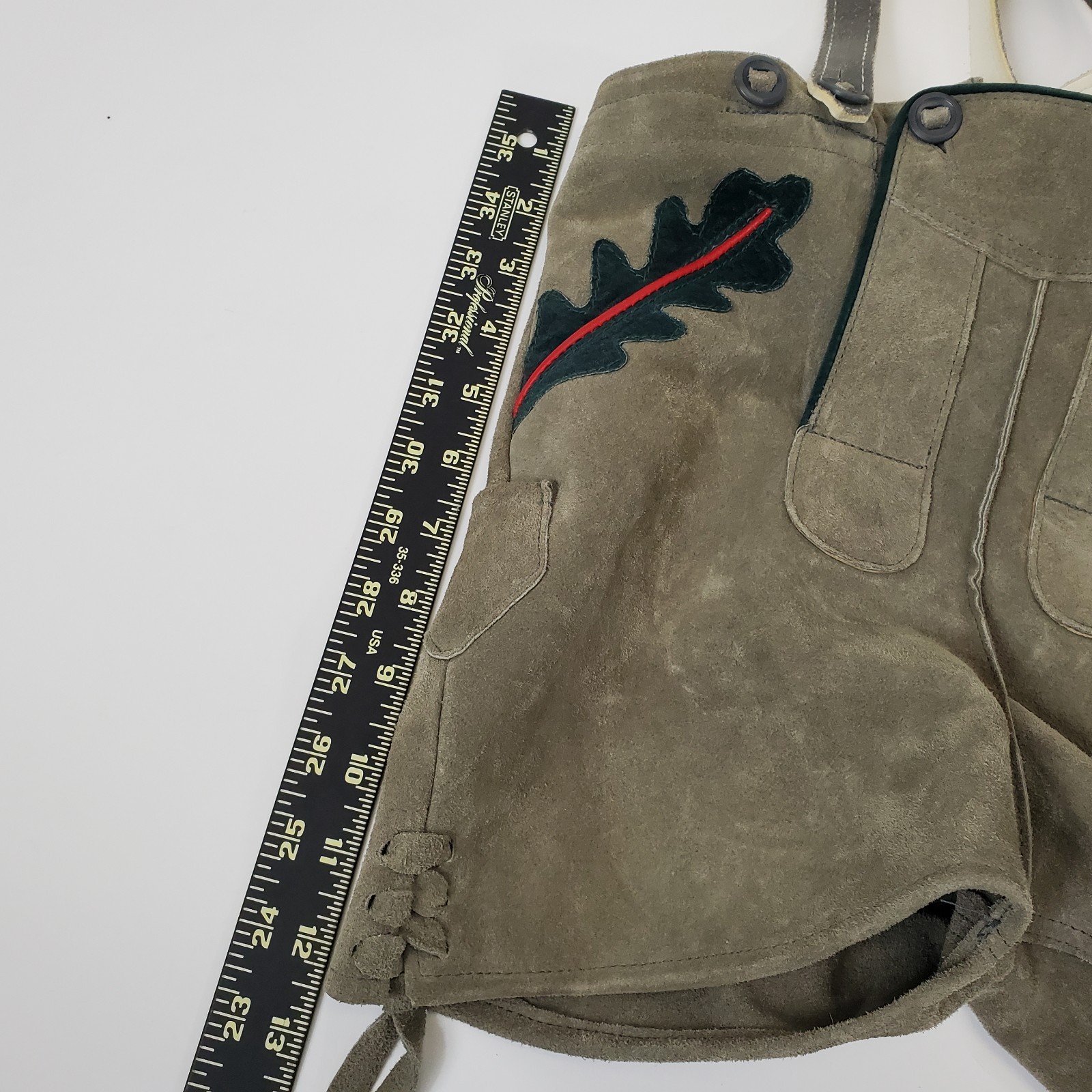 VTG German Lederhosen Child Suede Embroidered Tracht Oktoberfest 2T 4T