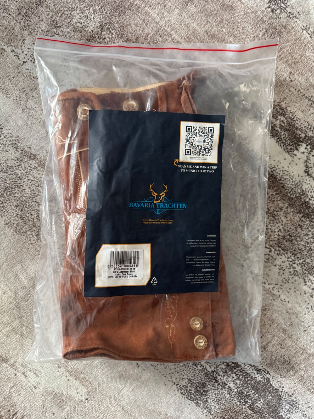 German Bavarian Lederhosen Shorts Childs size 11-14 / 146-164