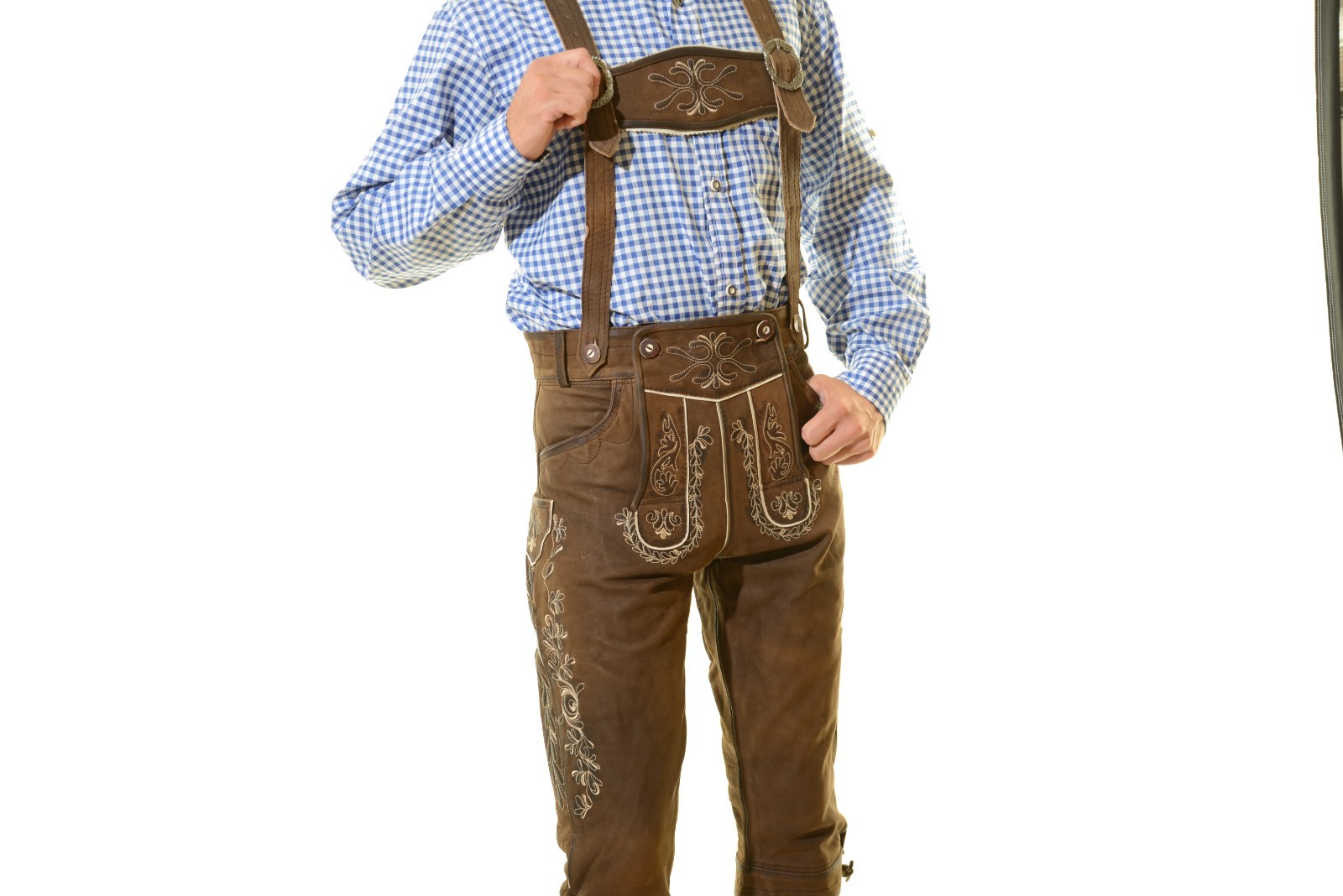 NEW Bavarian Oktoberfest Lederhosen Antique Leather Tracht Bundhosen #MAX
