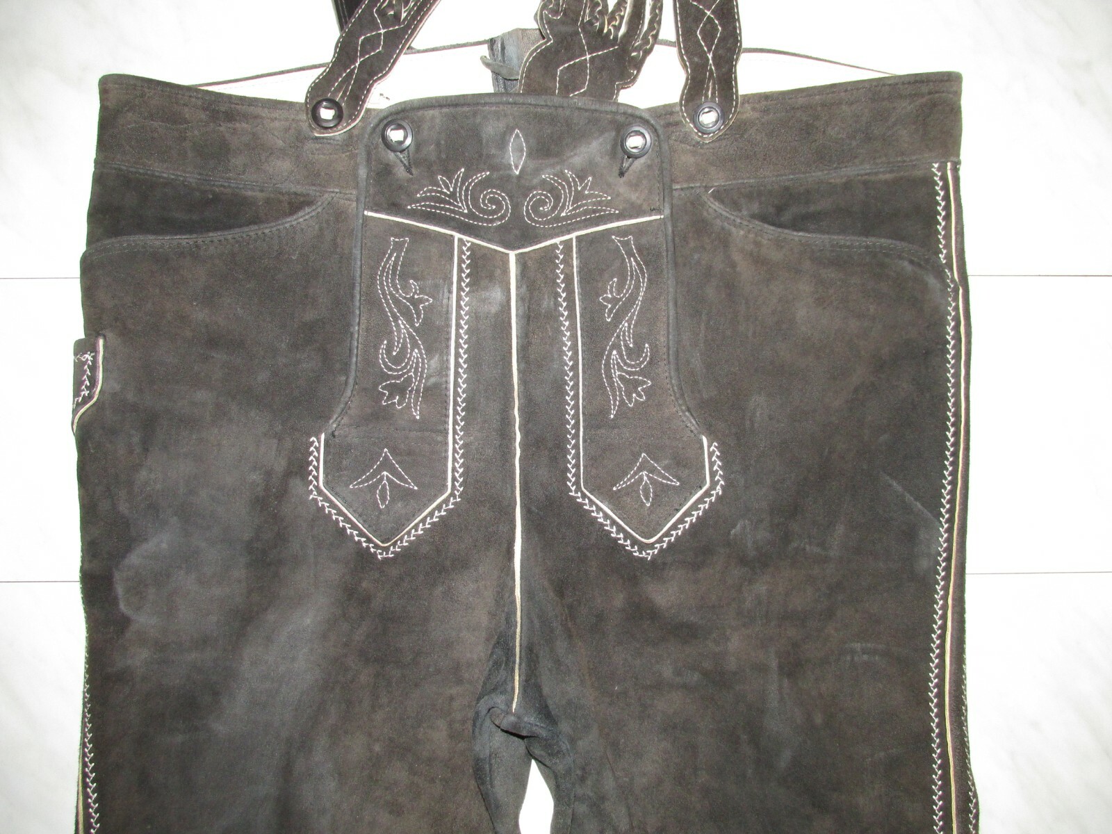 Vintage 80er Kniebund Lederhose Träger Gay Größe 58 innen Glattleder sehr weich