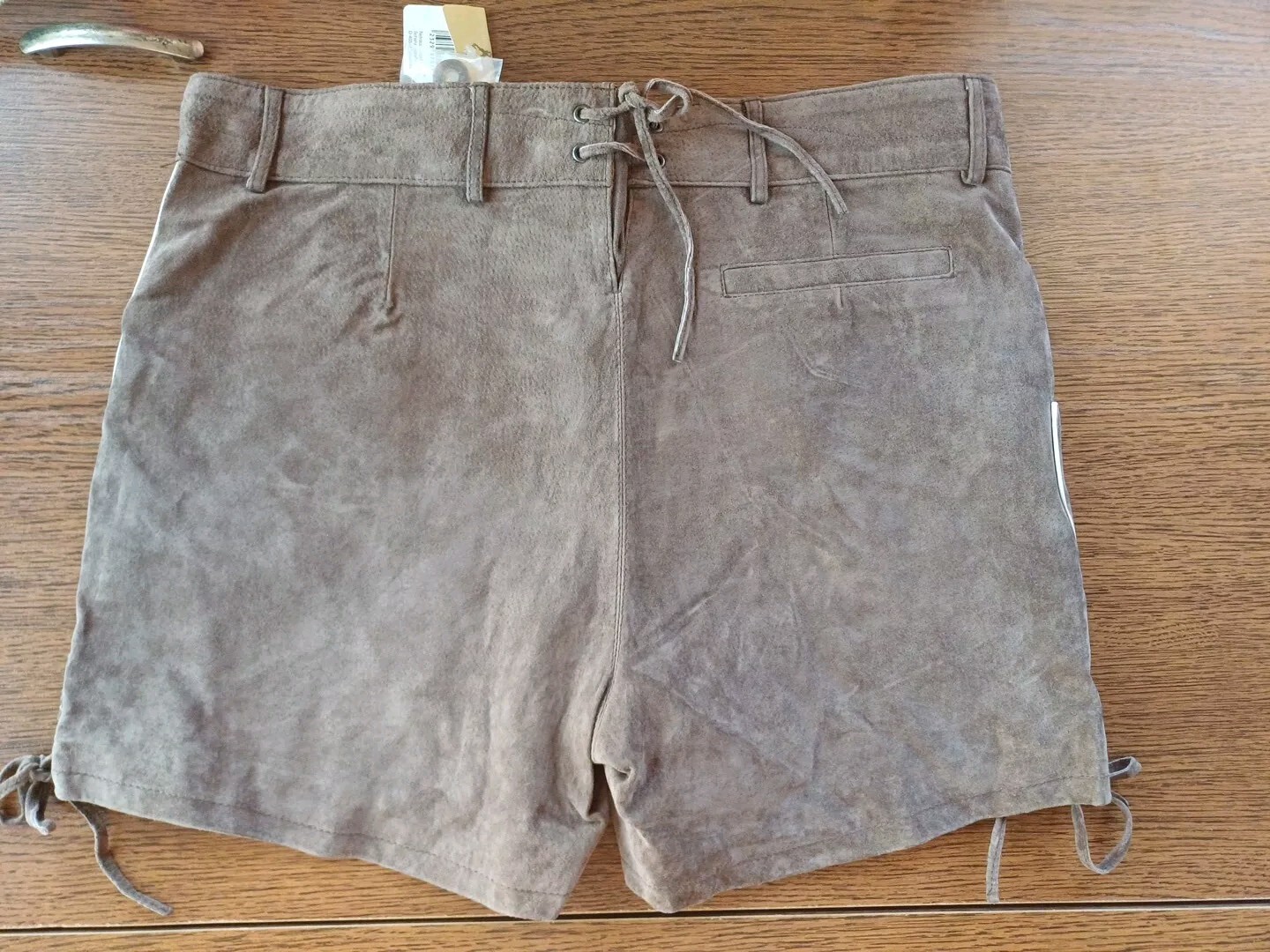 Bavarian Trachten Oktoberfest Leather Lederhosen Leder Shorts Womens Size 42 W35