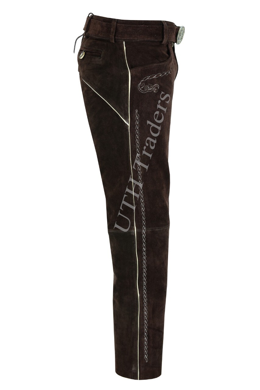 AUTHENTIC Suede Leather Pants/German Bavarian Lederhosen Oktoberfest Men’s Pants