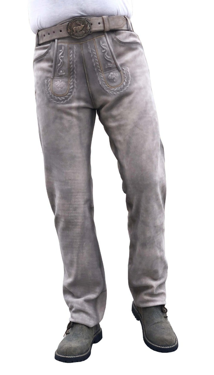 Unikat lange Wildbock (100% Wildleder) SOFT ECHT-Leder mit Gürte Gr, 46 bis 64