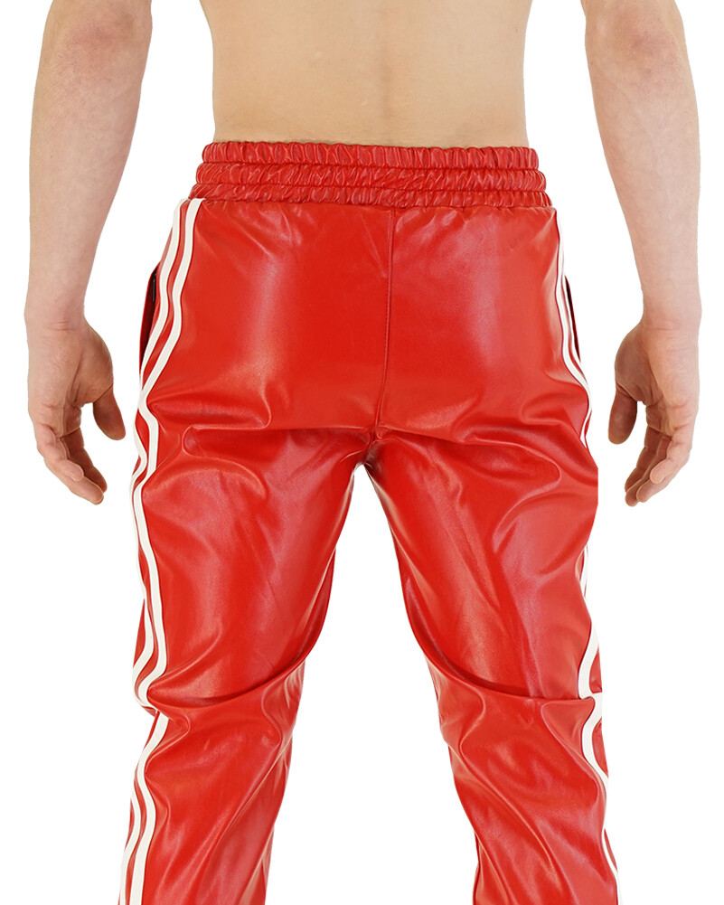 Bockle® Boyjog Red Faux Leather Pants Joggers Faux Leather Joggers