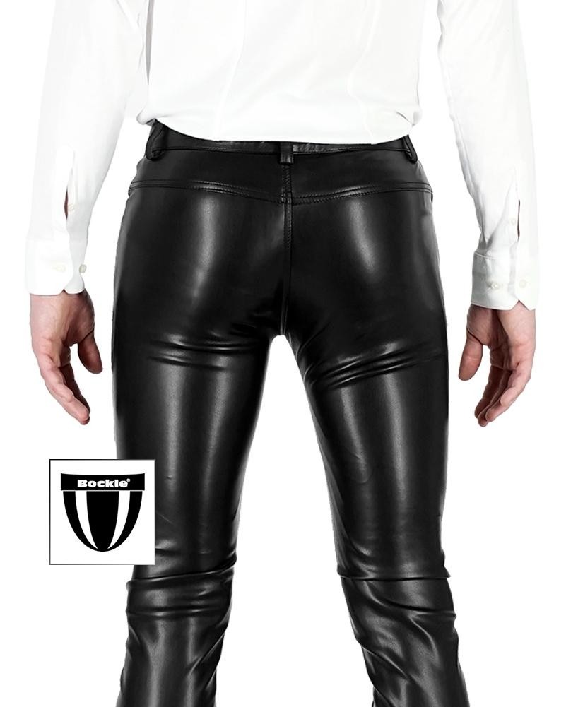 Bockle® NEW FAUX STRETCH NO ASS POCKET LEATHER Lederhose Kunstlederhose Herren
