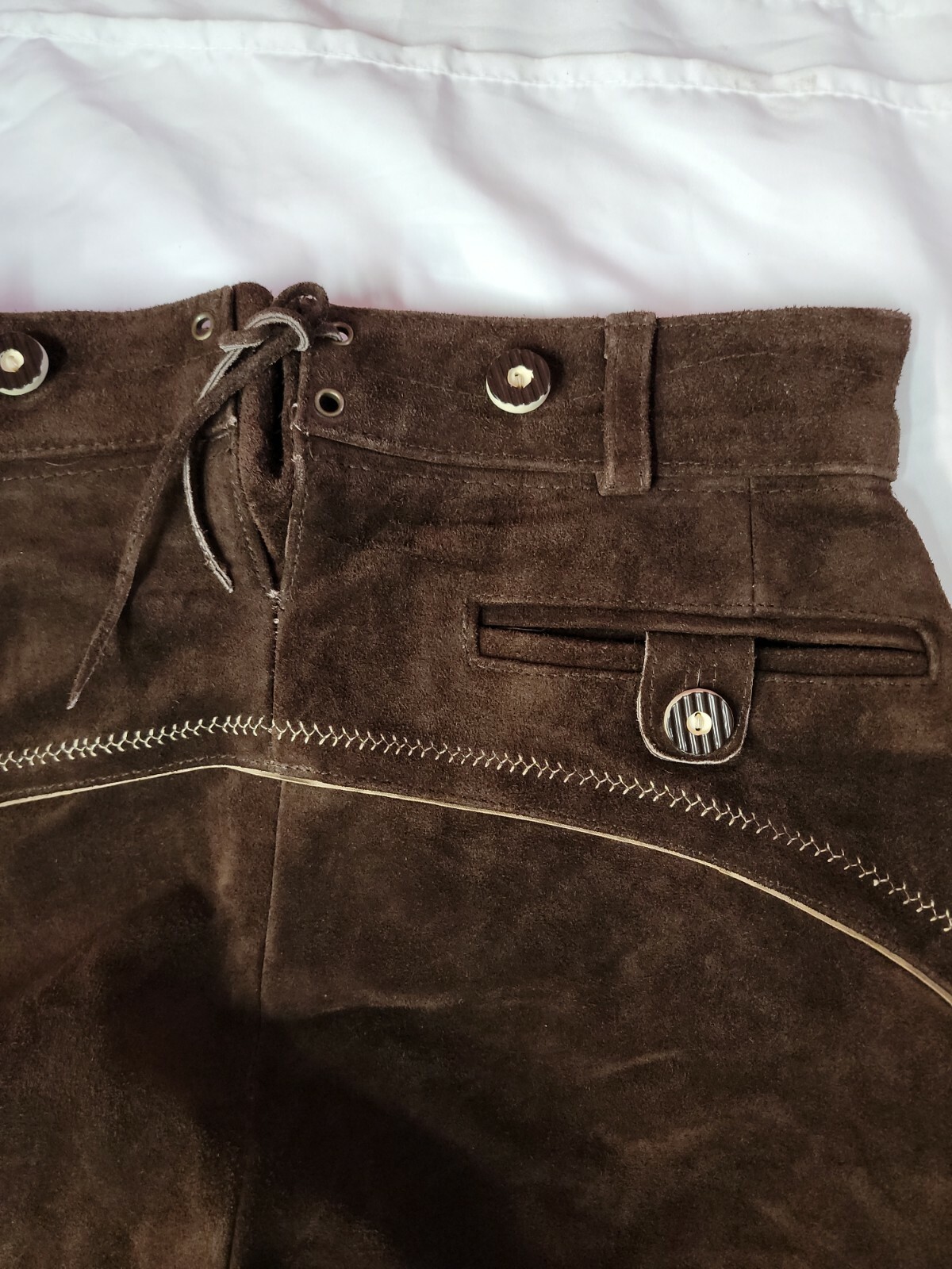 Lederhosen4U Men Genuine Leather Authentic German Lederhosen Dark brown 50 #C3