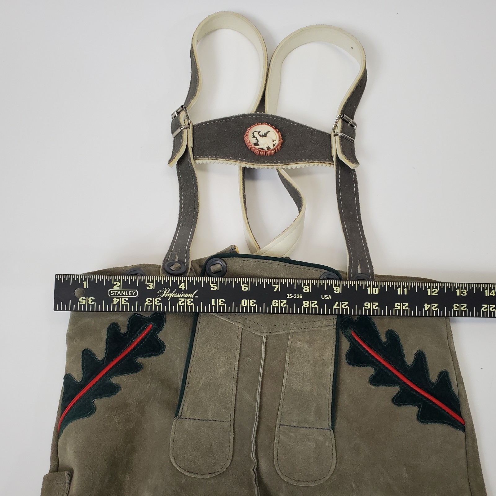 VTG German Lederhosen Child Suede Embroidered Tracht Oktoberfest 2T 4T