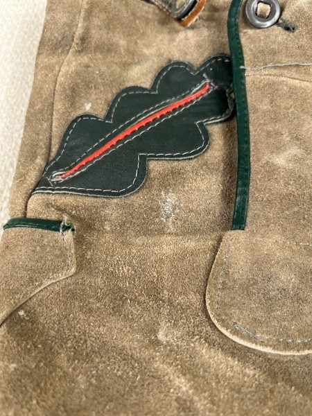 VTG Kids Lederhosen Shorts Suede Leather Shorts Suspenders Oktoberfest Bavarian