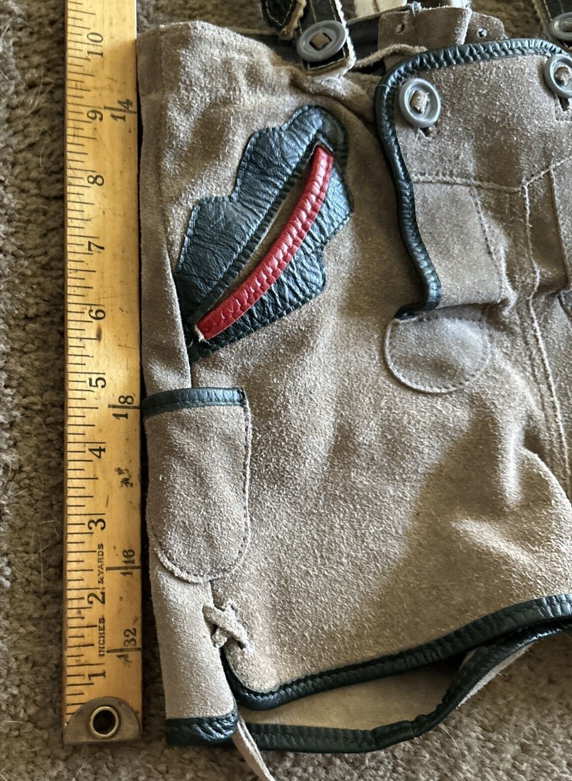 VTG German Lederhosen Child Shorts Suspender authentic Suede Leather Oktoberfest