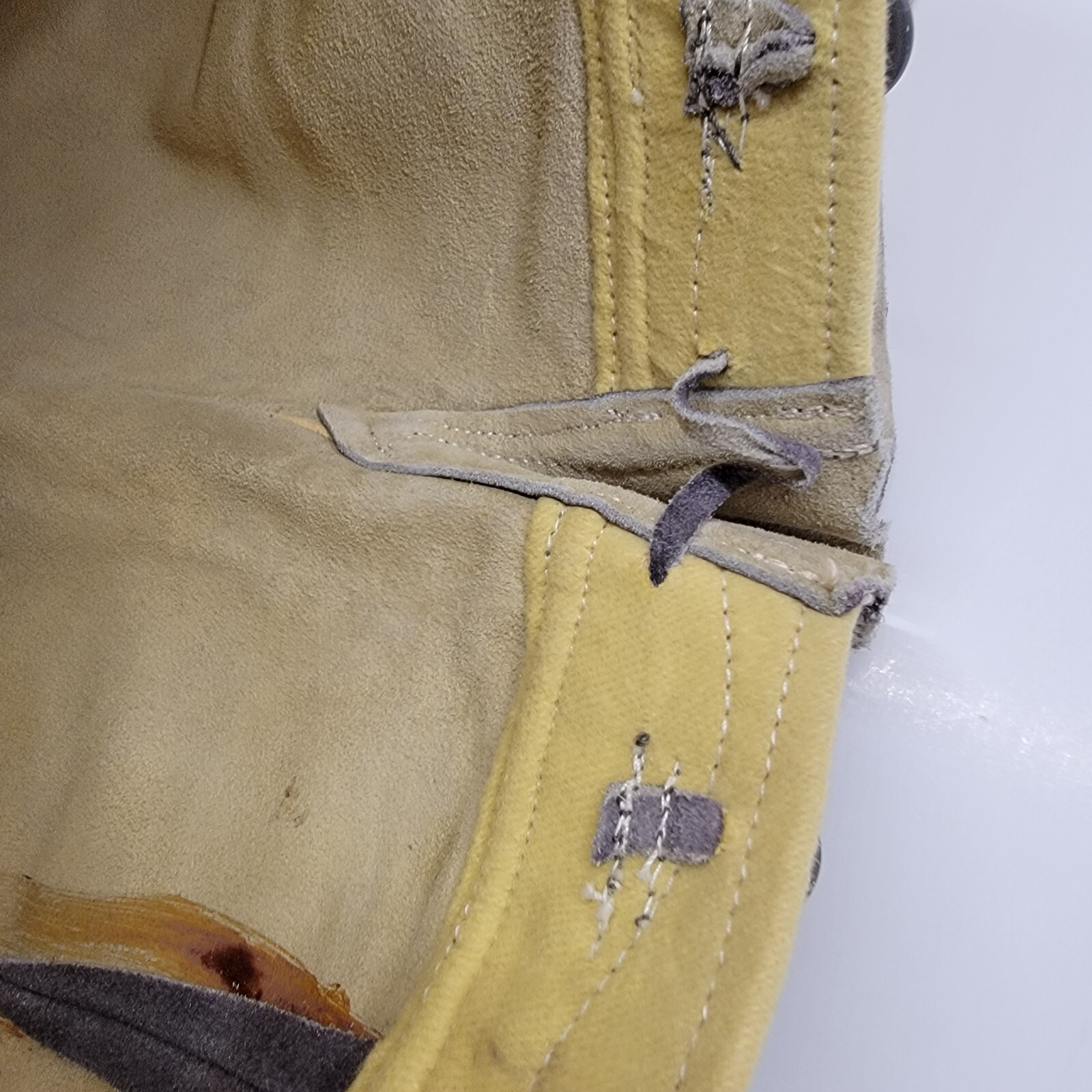 VTG Lederhosen Unisex Shorts Gray Flowers Genuine Leather Oktoberfest 30×16