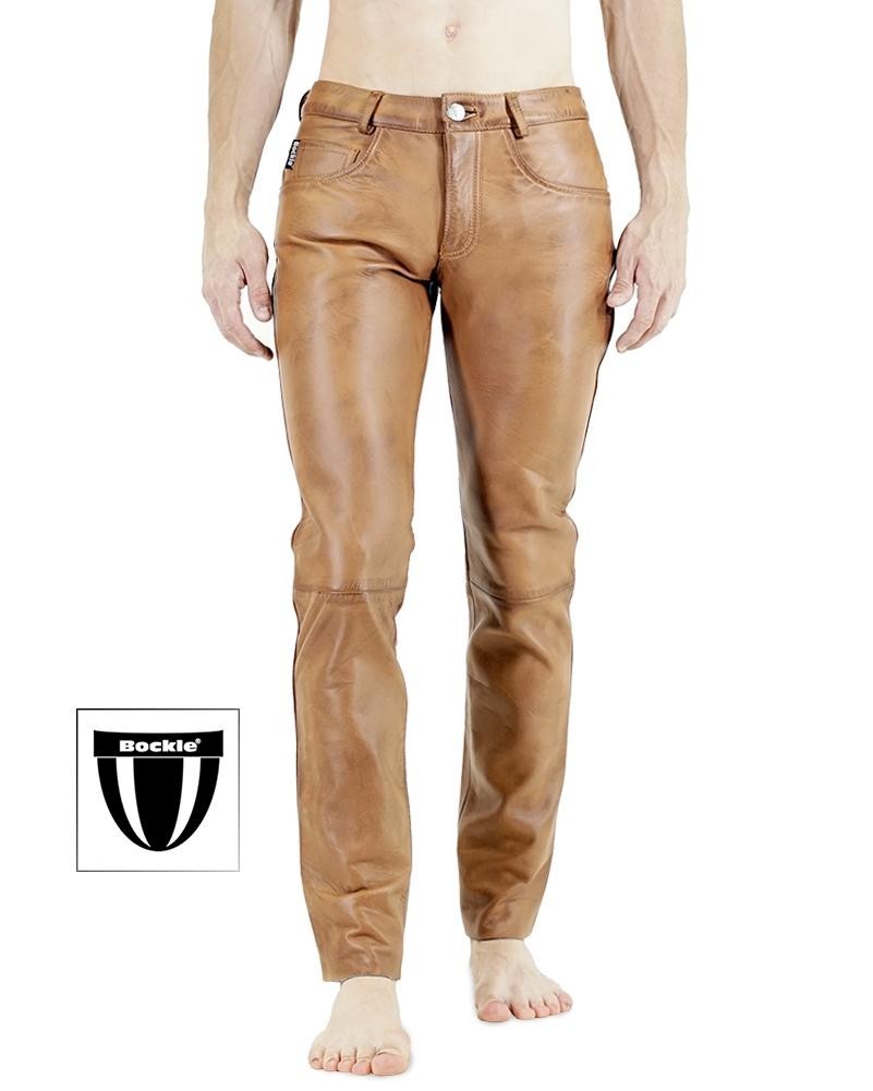 Bockle ® 2021 stretch brown men’s leather pants leather jeans real leather classy jeans