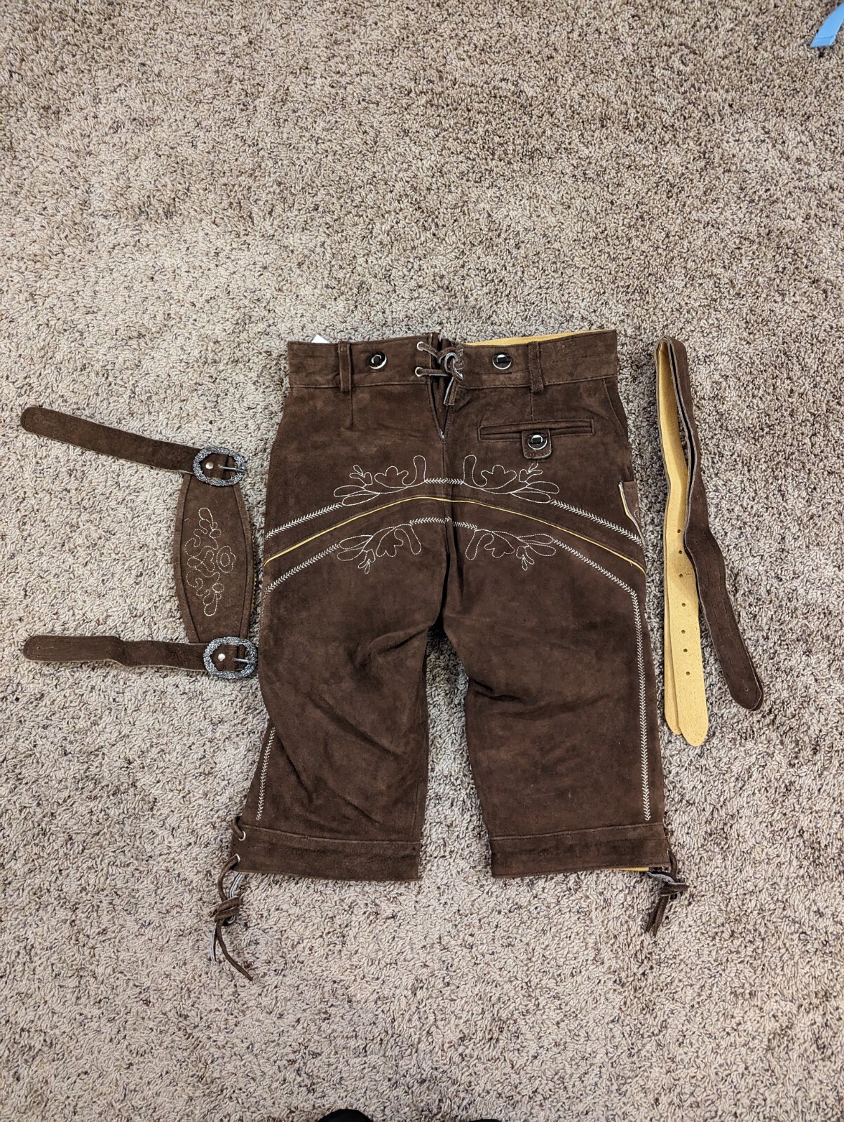 NWT Gaudi Leathers Mens Size 46 Brown Leather German Lederhosen