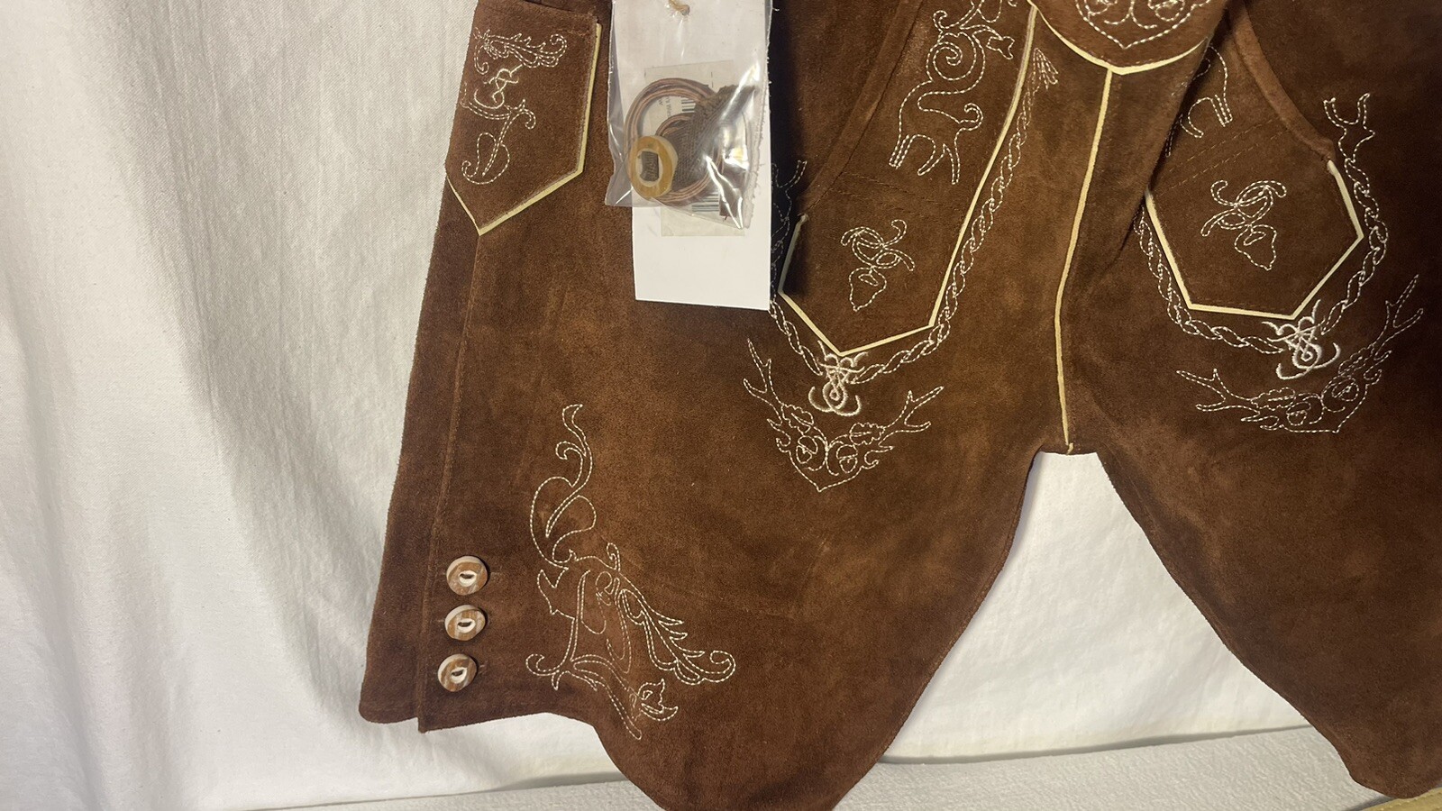 Schoneberger NWT German Lederhosen Size US36 Brown Leather Suede Short Pants NEW