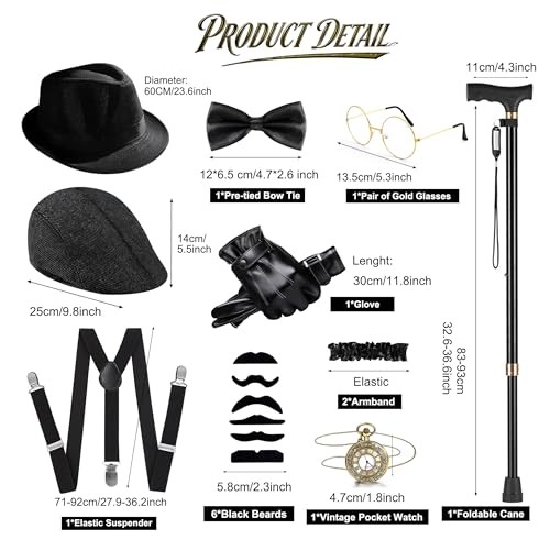 1920s Mens Costume Roaring 20s Outfits for Men Harlem Nights Gangster Great
