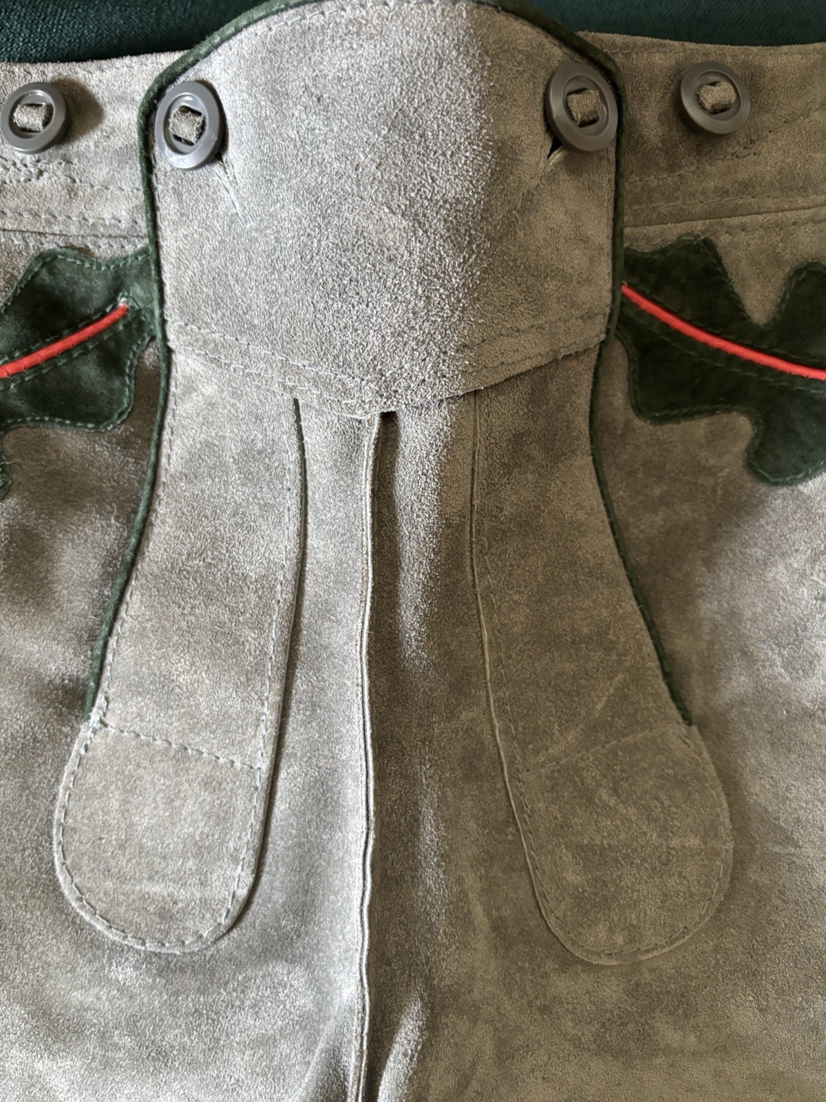 Vintage German Lederhosen Genuine Suede Oktoberfest Shorts EU Size 38 Gray