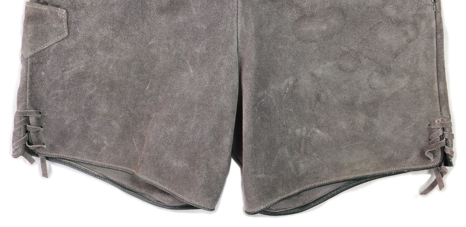Bergfreund US Men’s 44 US 30 Gray Suede Leather Lederhosen Bavarian Shorts