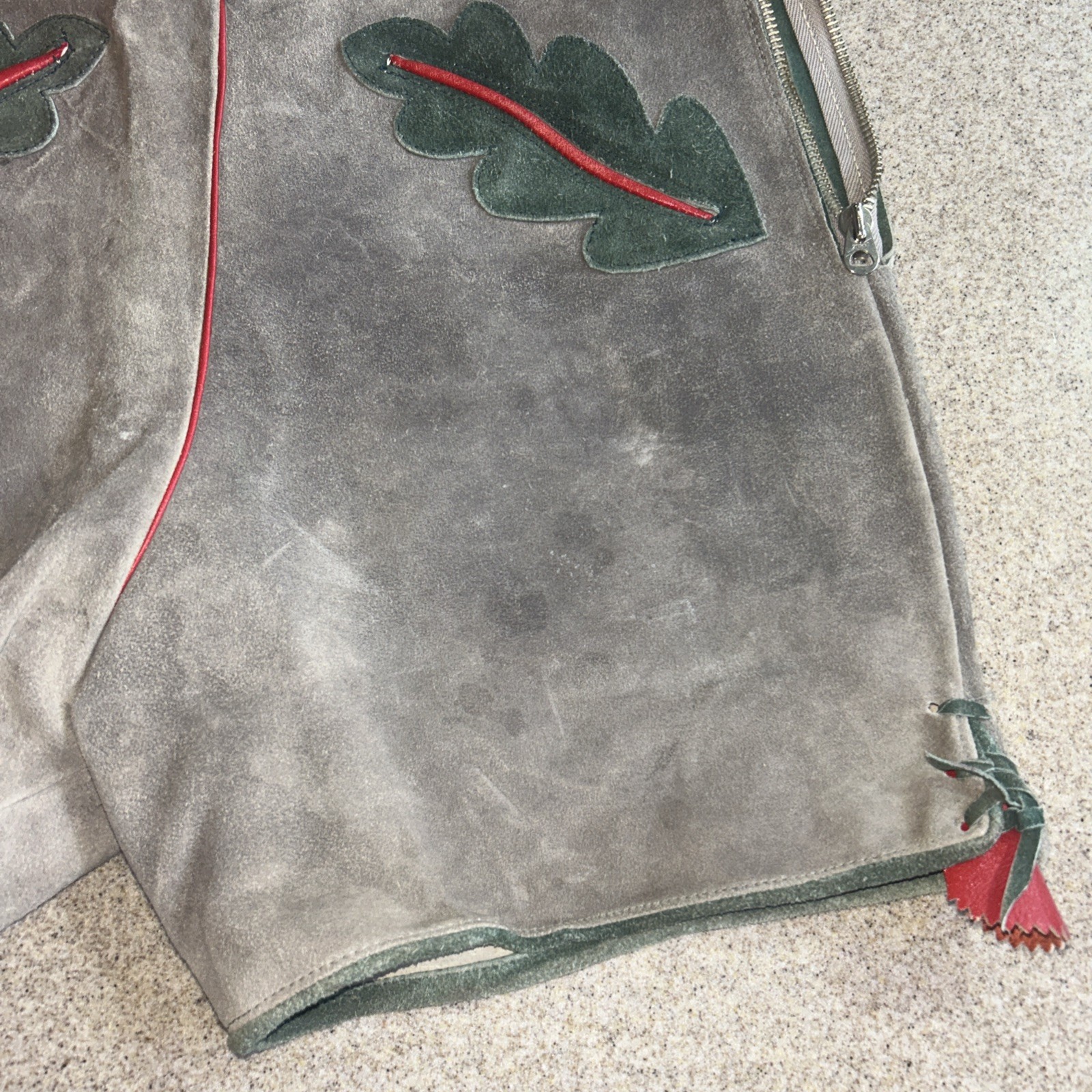 Suede Leather Lederhosen Men Boys Size 28 Authentic German Octoberfest