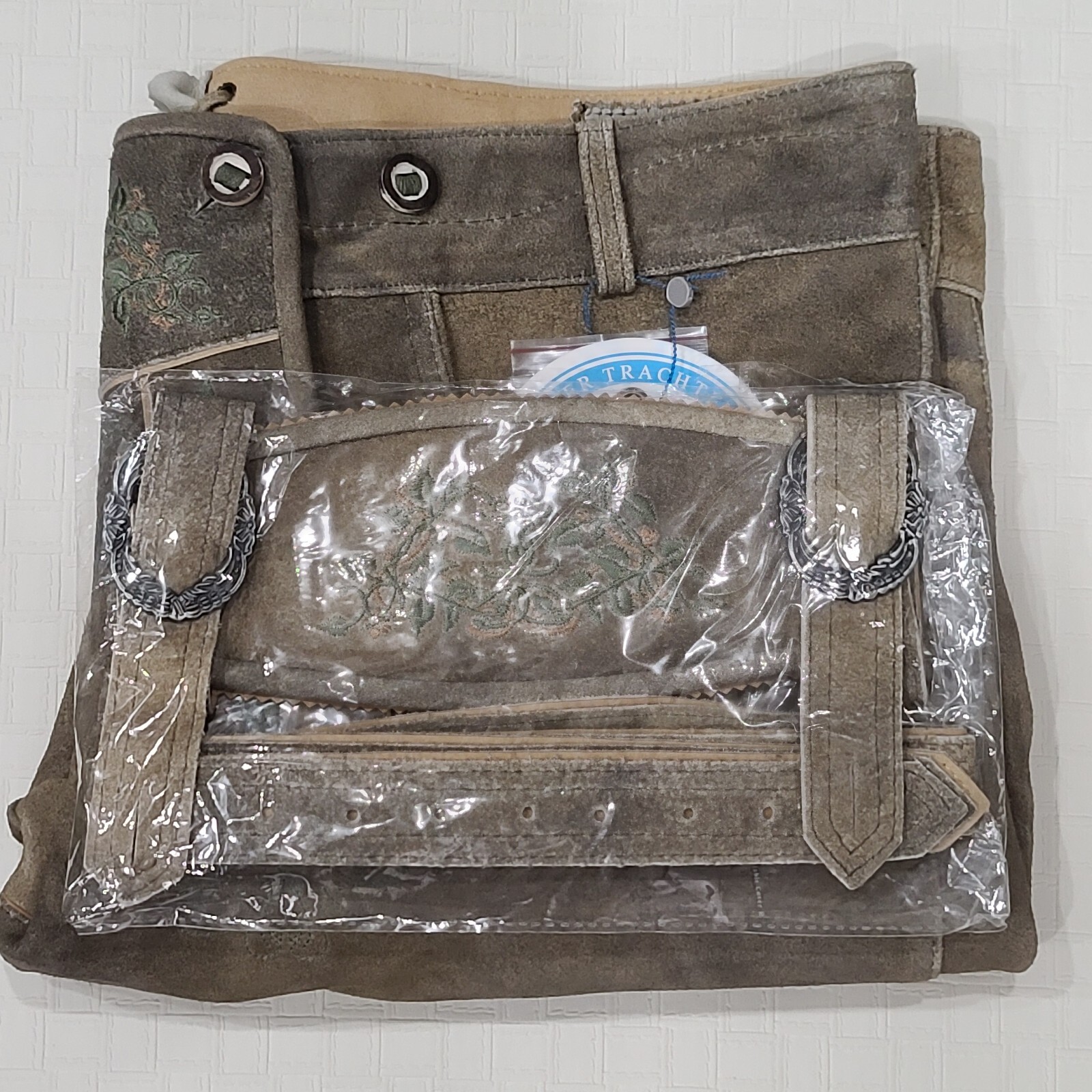 Schöneberger Men’s Bavarian Lederhosen Brown – Oktoberfest Leather Trousers 42R