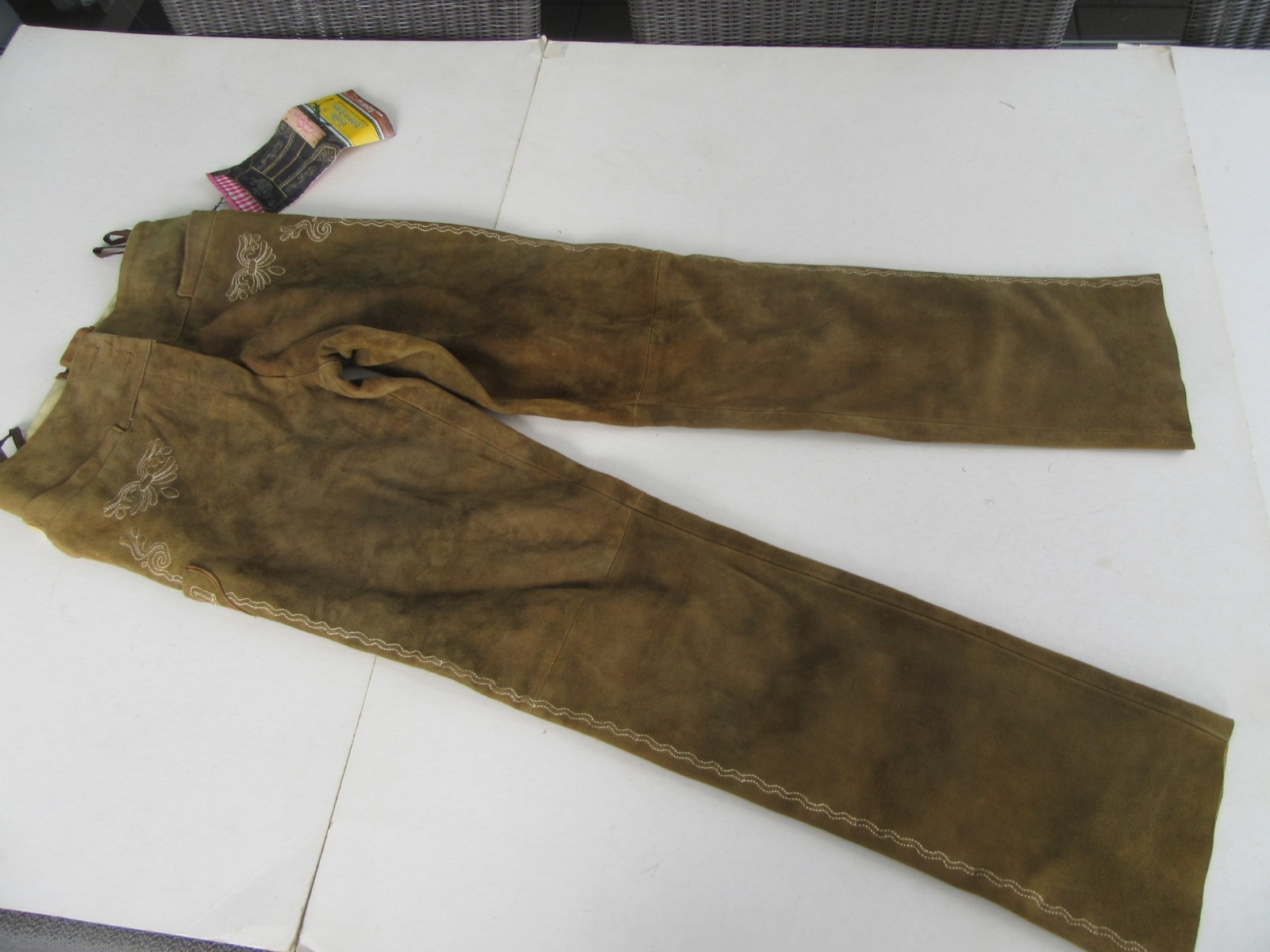 Long Almsach Lederhosen Suede Size 34 Costume Shirt Size 42 Oktoberfest Costume