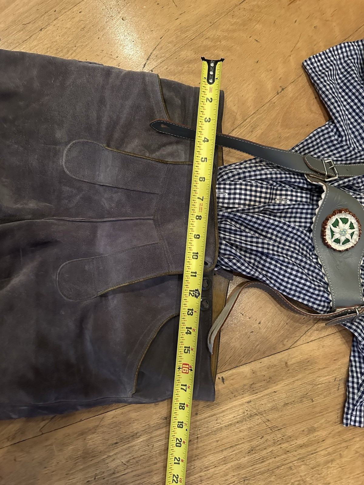 Leather Lederhosen Oktoberfest Set Shirt suspenders socks all made Germany