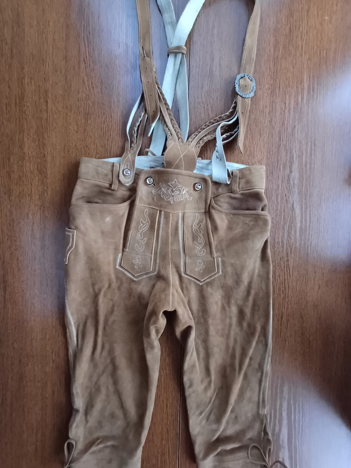 Stunning Oktoberfest Suede Wildbock Deer Leather Trachten Lederhosen Shorts W 34