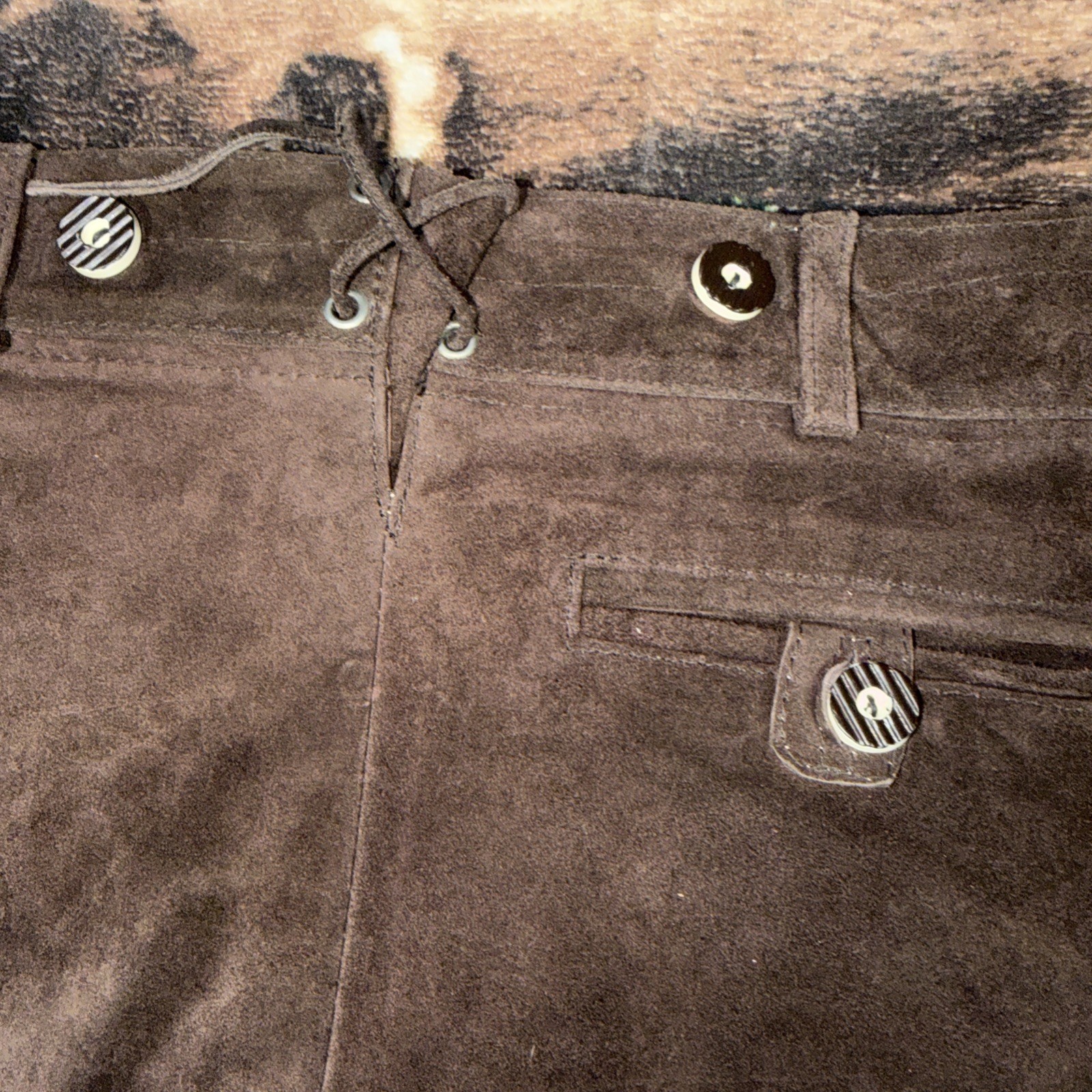 German Bavarian Oktoberfest Trachten Lederhosen4u Leather Mens Shorts Size 52
