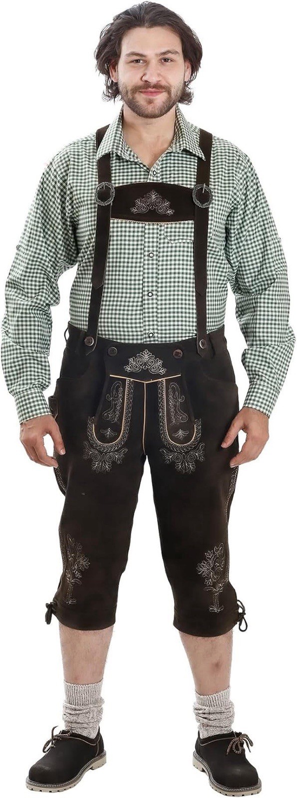 German lederhosen w/suspenders, mens SizeUS 48(Euro 64). Great Halloween Costume