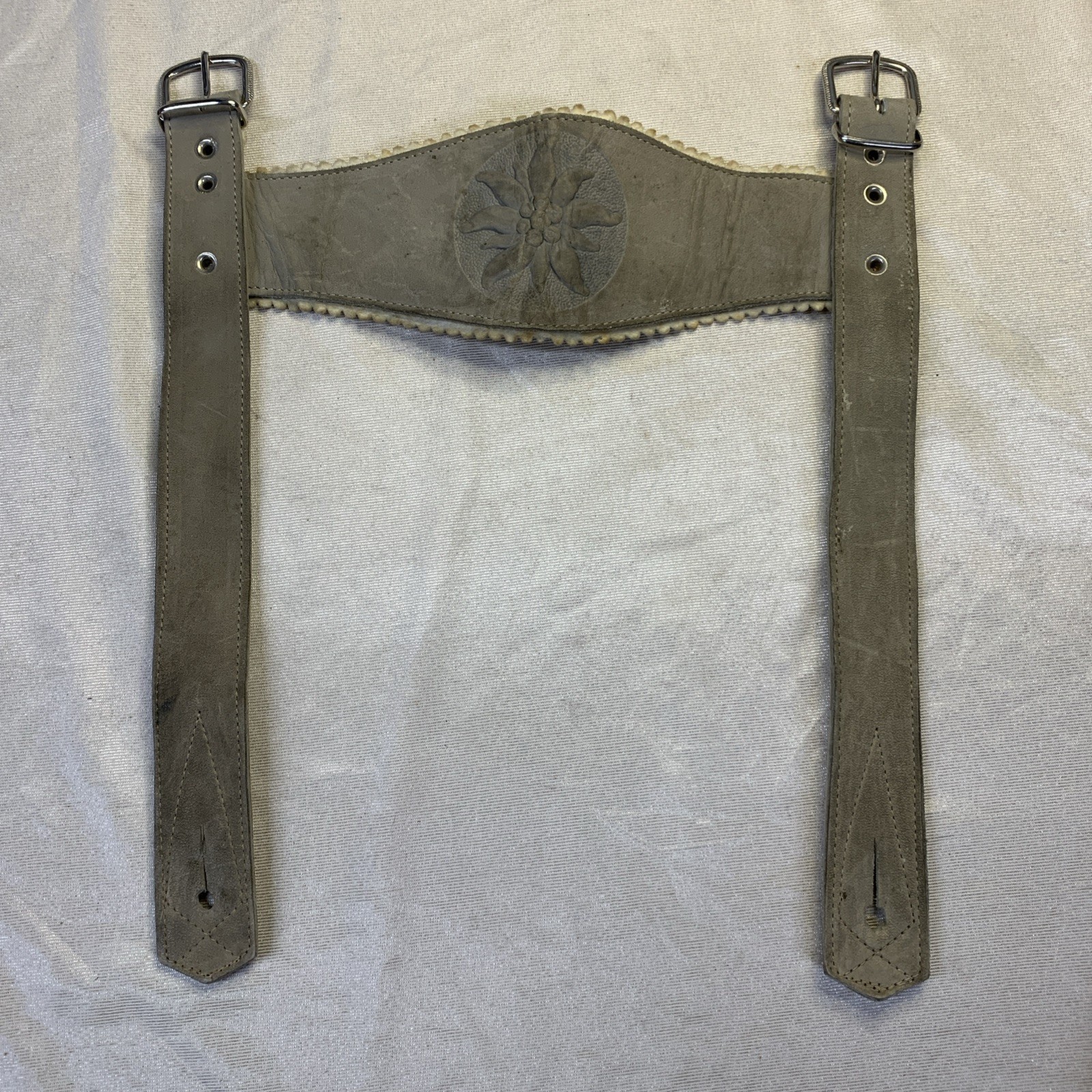 Vintage Austrian Lederhosen Heichlinger 32 Waist Suspenders Breast Plate