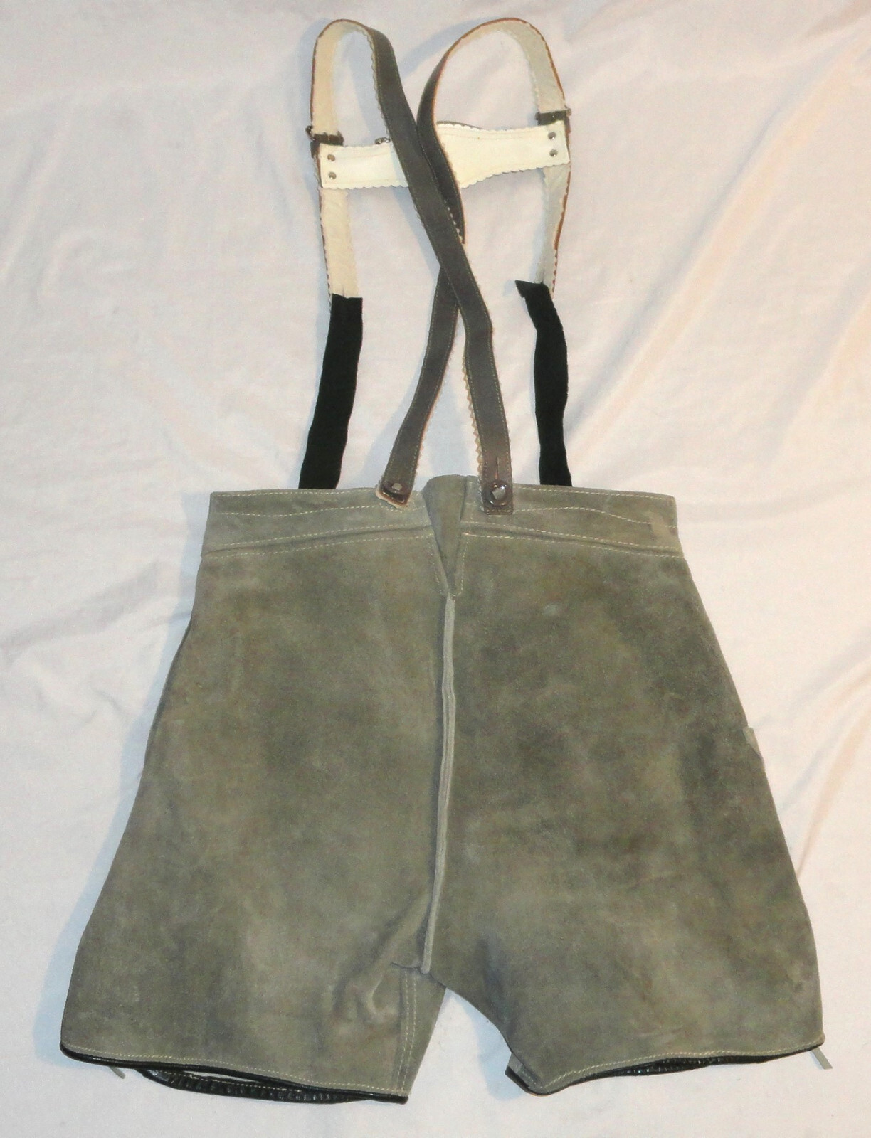 Vintage Raka German Size 12 Small Leather Suede Lederhosen Shorts & Suspenders