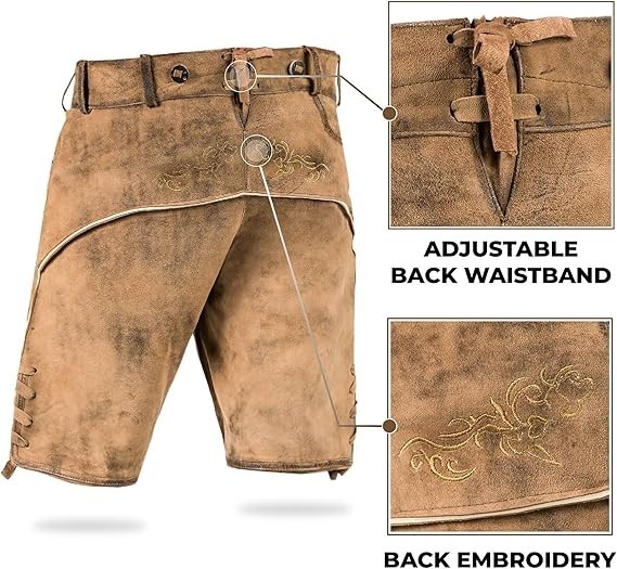 Authentic German Lederhosen for Men – Real Leather Oktoberfest Shorts