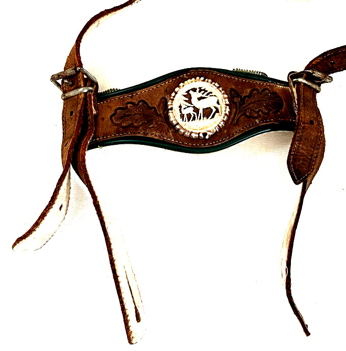 Bergfreund German Lederhosen Leather Deer Stag Oktoberfest Youth Child Boy VTG