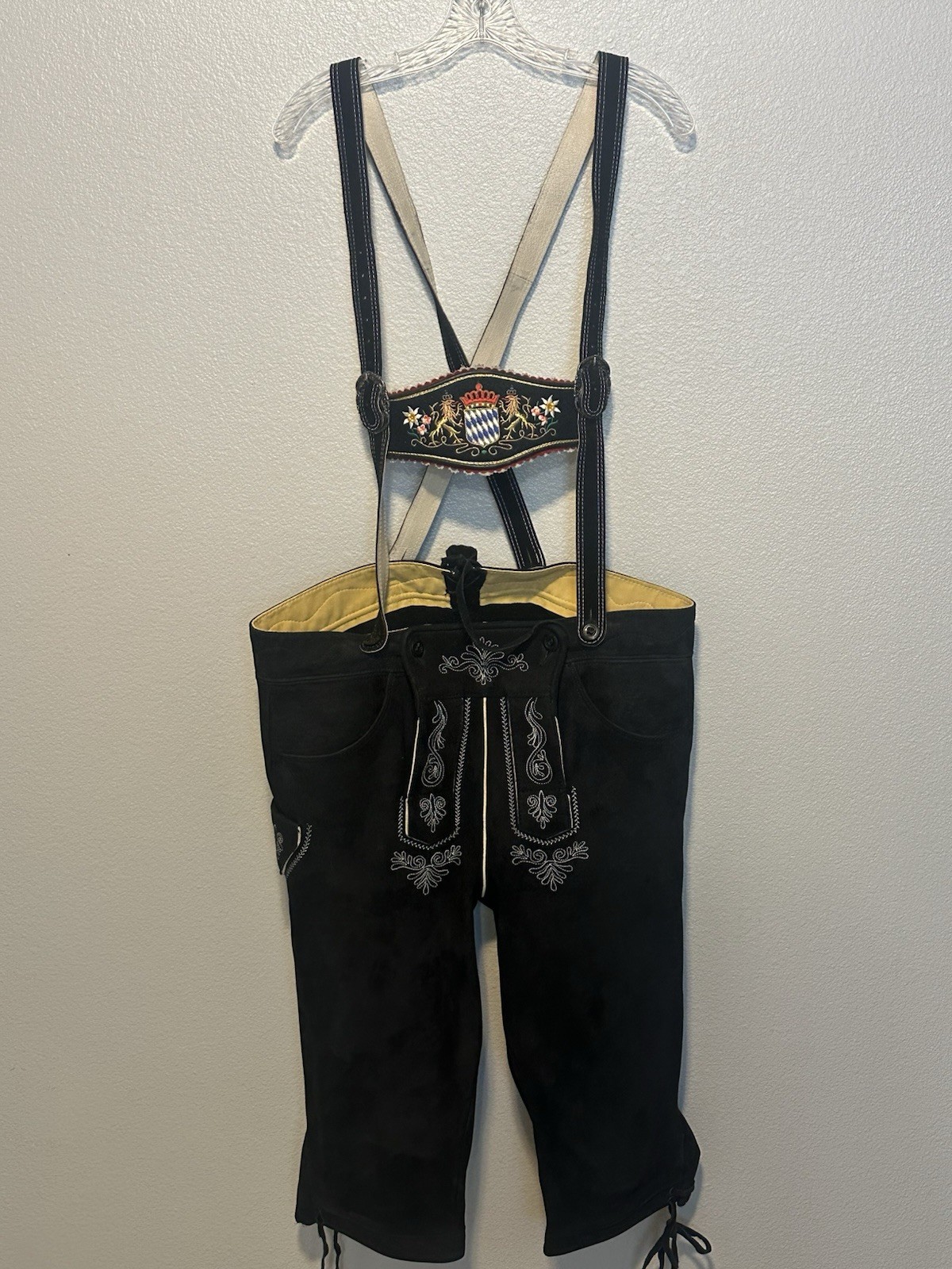 VTG Karl Klüber Trachten Lederhosen Leather Pants Men Oktoberfest Suspenders-56