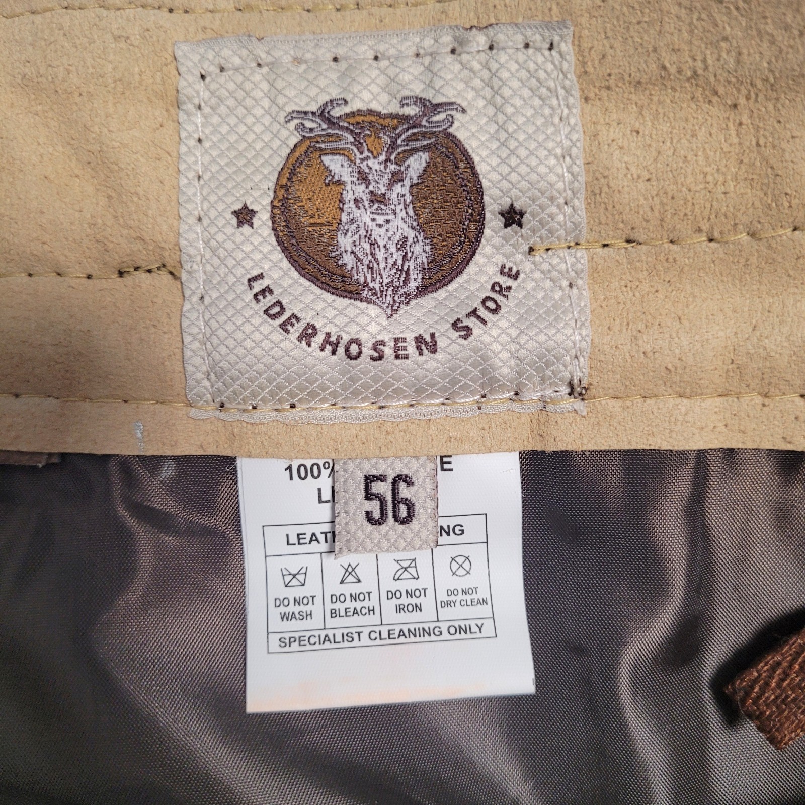 Lederhosen Shorts w/Suspenders-Trachten Style-German-Oktoberfest Wear-Size 56