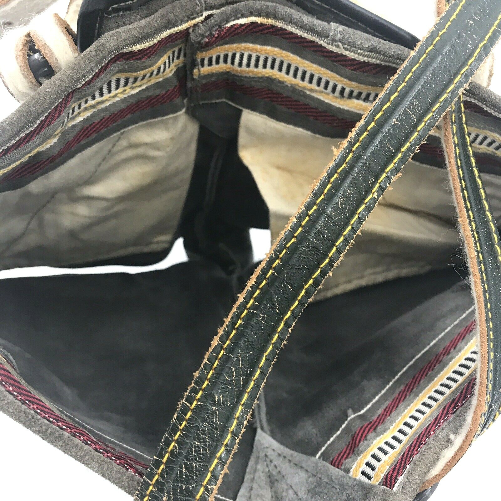 Vtg Lederhosen Grey Suede Leather 21″ Sm Waist Decor