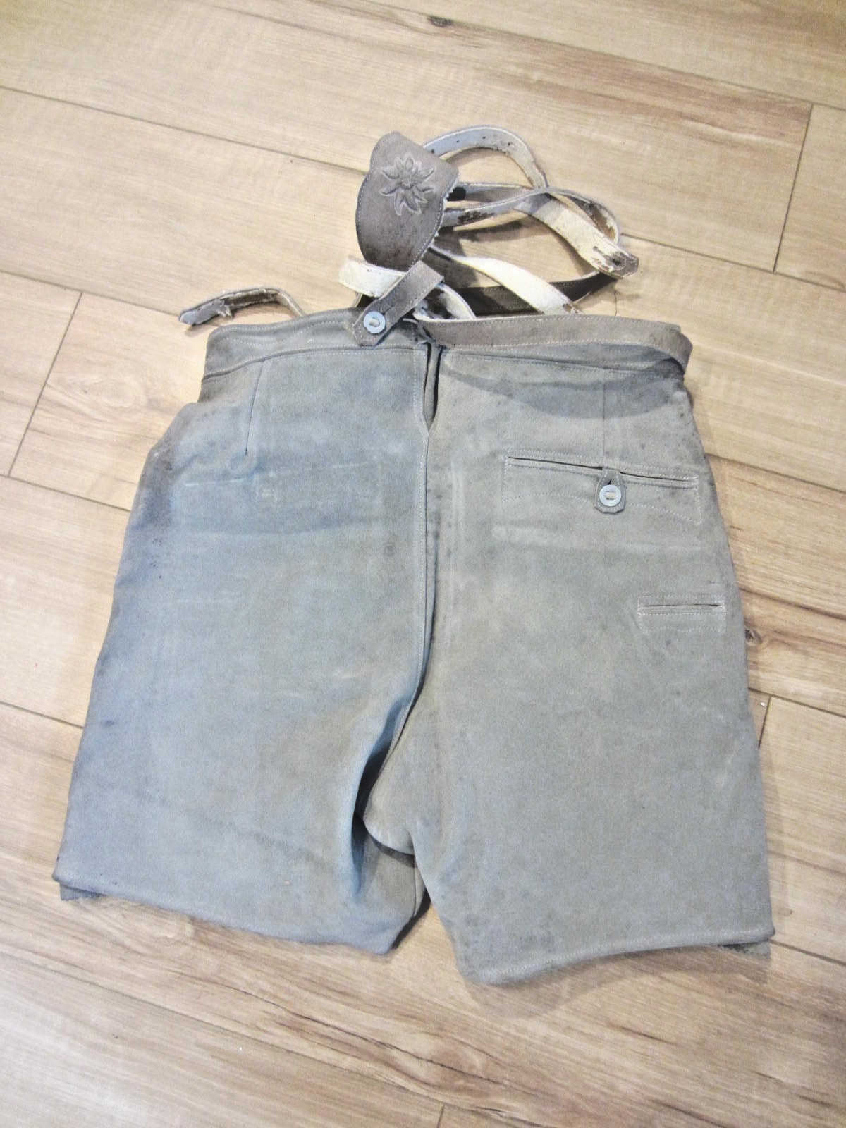 Genuine Leather Authentic Men Boys German Liederhosen 30″ w Suspenders