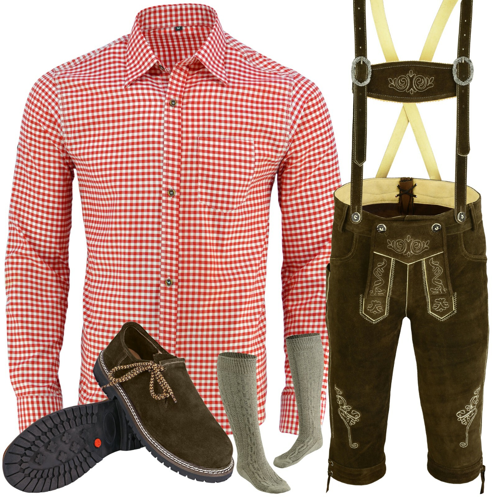 Trachten set Bavarian Oktoberfest Authentic Lederhosen Bundhosen Full Dress