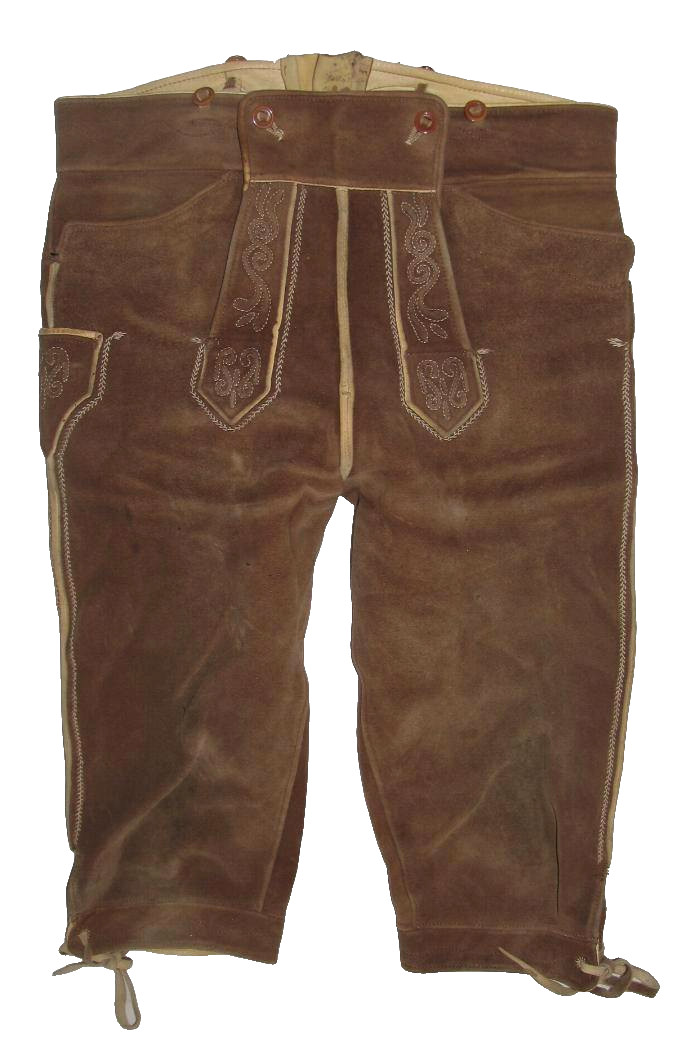 Men’s Costume/Traditional Costume Kniebund- Leather Pants Wild IN Brown Approx.